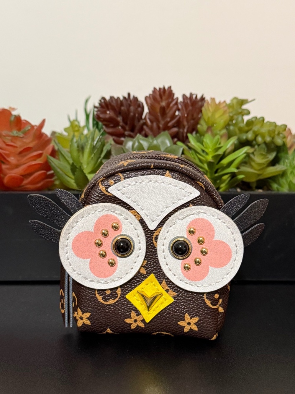 Owl Monogram Bag Charm Keychain